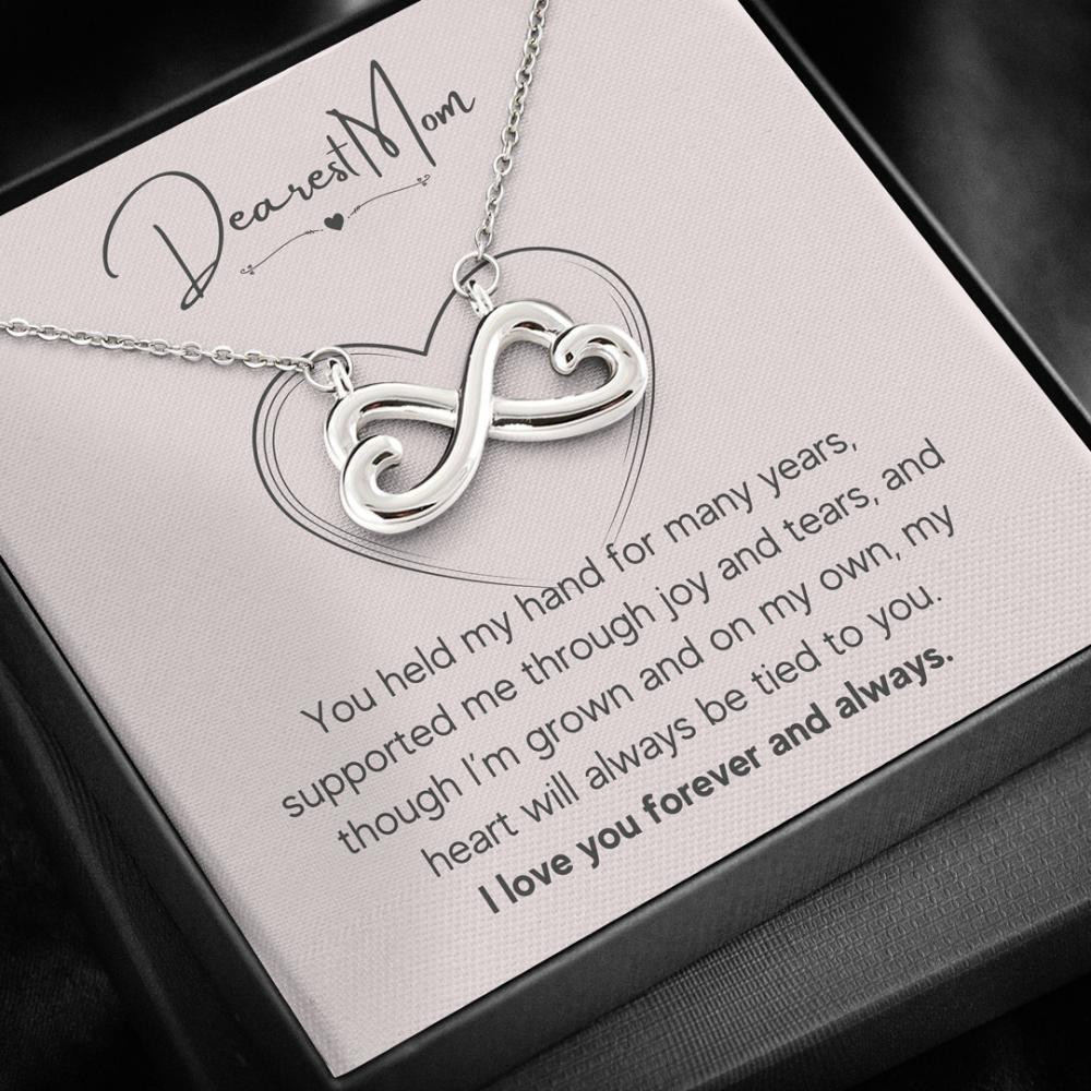 Infinity Heart Necklace Gift For Mom My Heart Will Always Be Tied To You