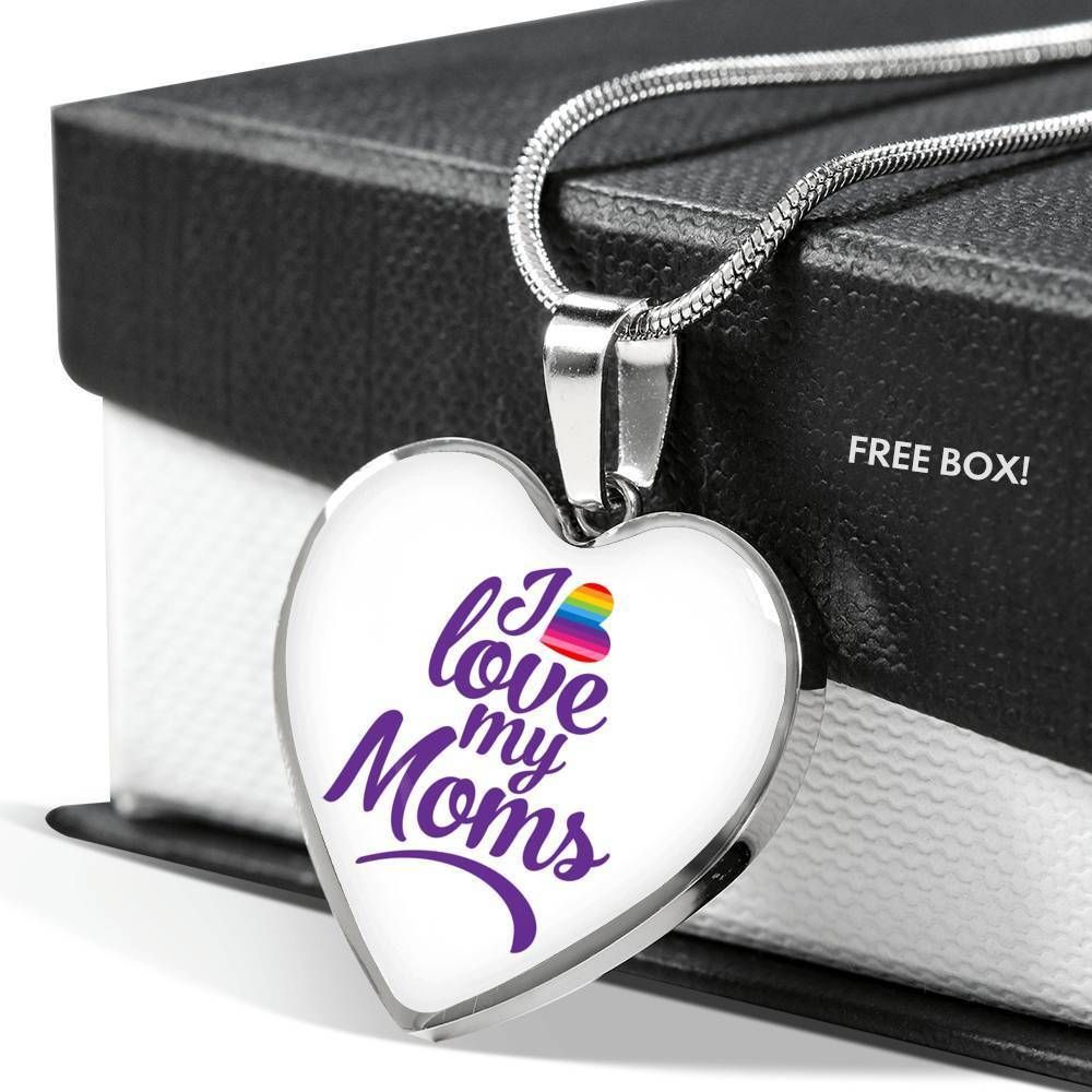 Gift For Mother's Day I Love My Mom Heart Pendant Necklace