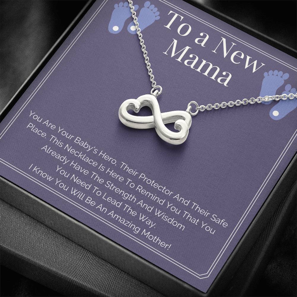 Infinity Heart Necklace Gift For Mom New Mama You Are Your Baby's Hero