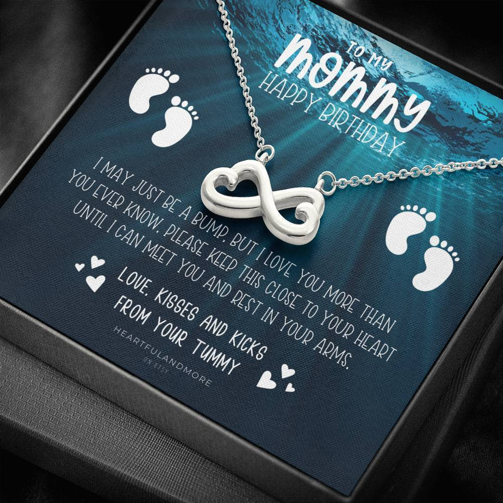 Ocean World Infinity Heart Necklace Gift For Mommy Until We Can Meet You