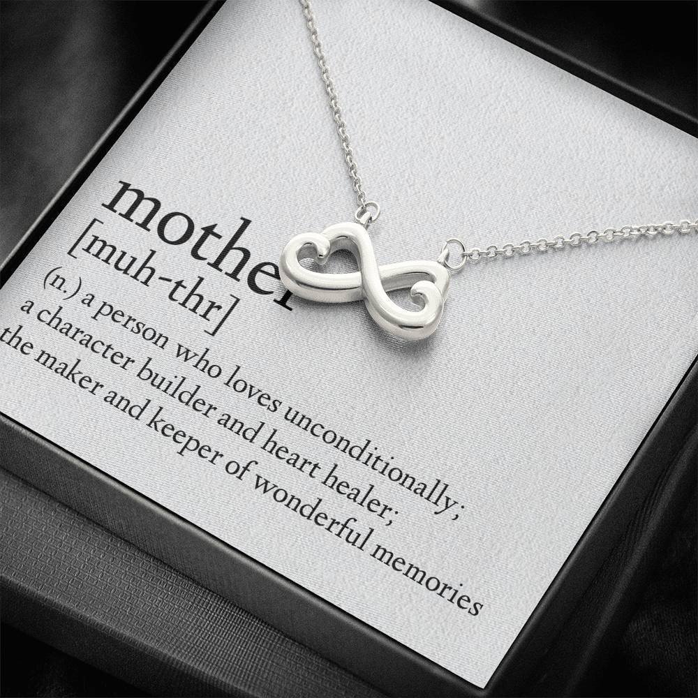 Definition Of A Mother A Heart Healer Infinity Heart Necklace Gift For Mom