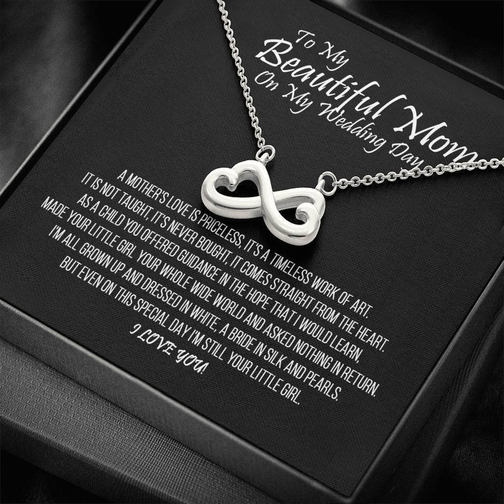 Infinity Heart Necklace Gift For Mother Of The Bride On This Special Day