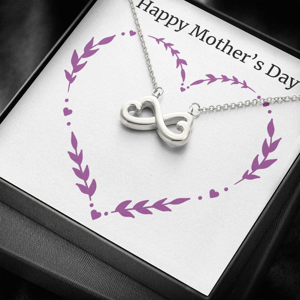 Infinity Heart Necklace Happy Mother's Day Purple Wreath Heart Gift For Mom