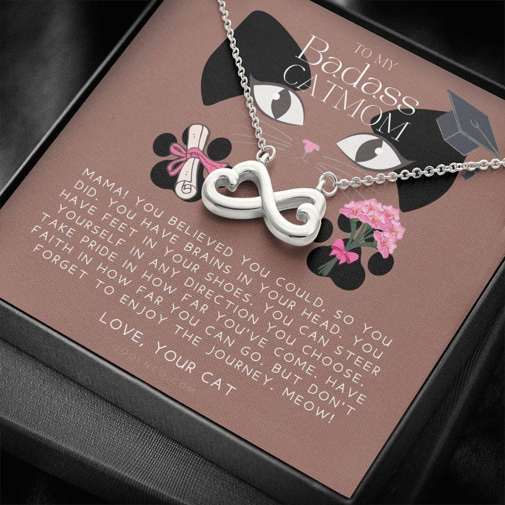 Infinity Heart Necklace Gift For Mom Badass Catmom You Believed You Could So You Did