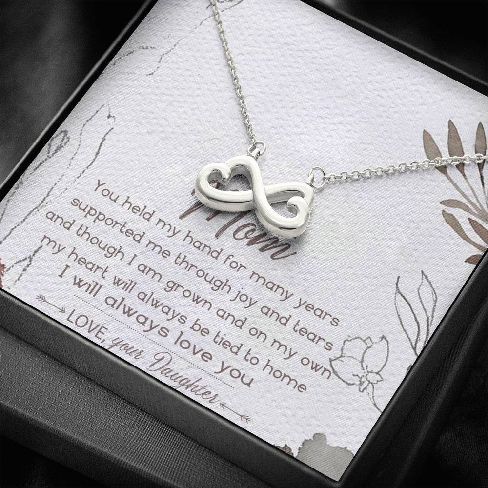 Infinity Heart Necklace Gift For Mom You Hold My Hand For Many Years