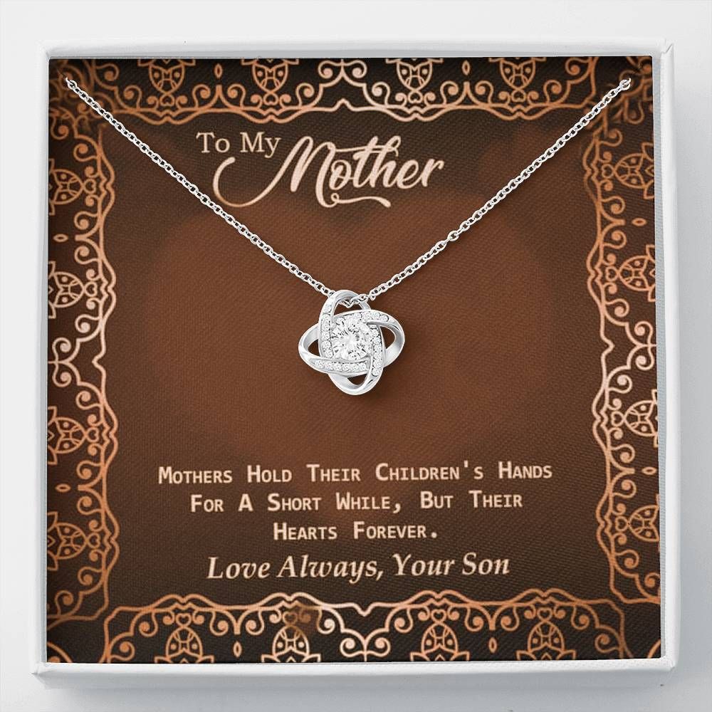 Gift For Mom Love Knot Necklace Mothers Hold Their Hearts Forever