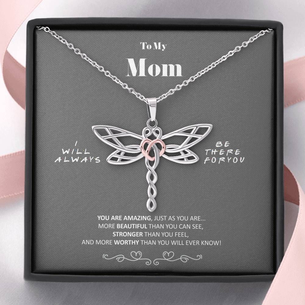 Gift For Mom Dragonfly Dreams Necklace You Are Amazing Just As You Are