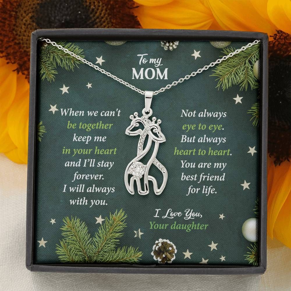 Daughter Gift For Mom Giraffe Couple Necklace I'll Always With You