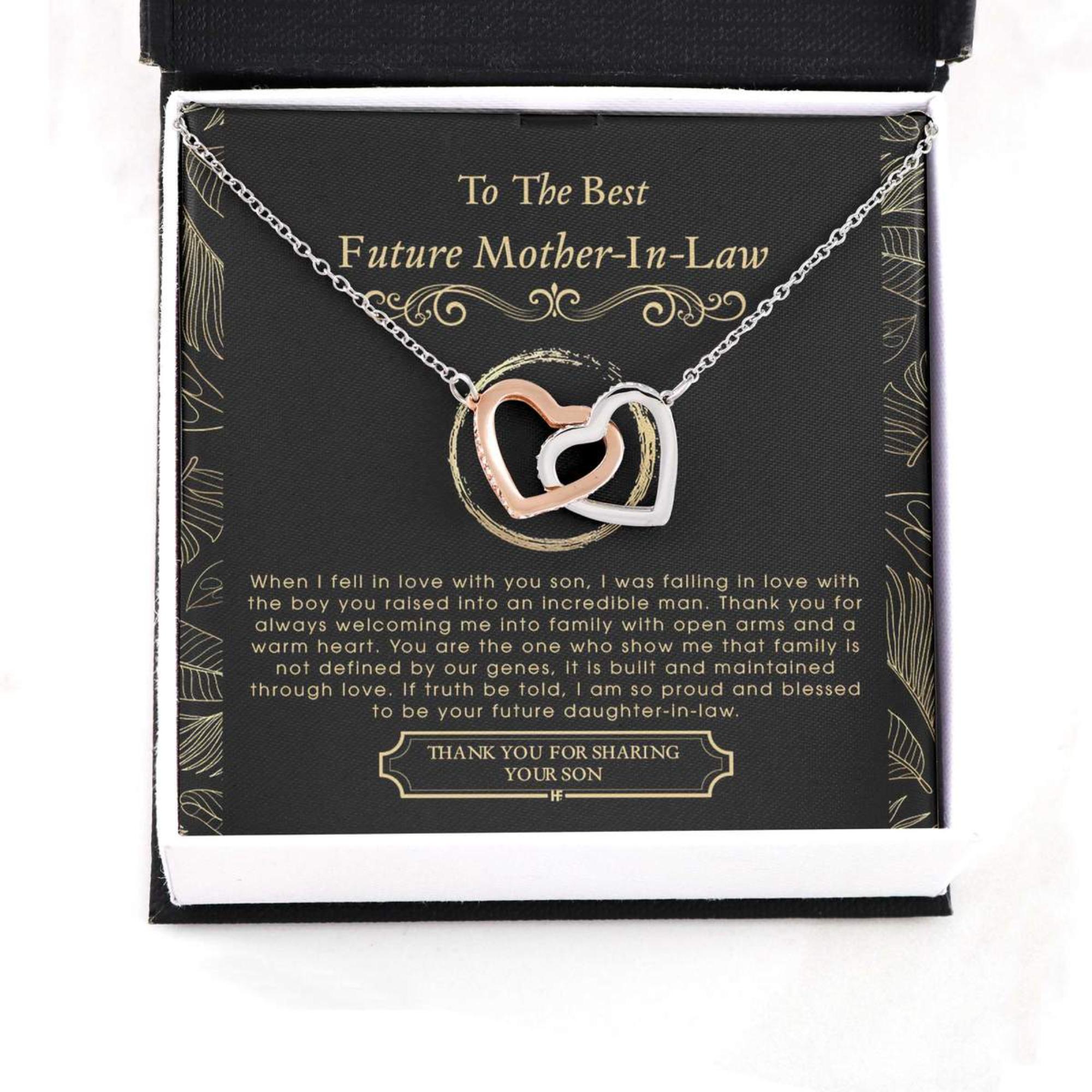 Mother-in-law Necklace, Daughter's Gift Future Mother In Law Interlocking Hearts Necklaces