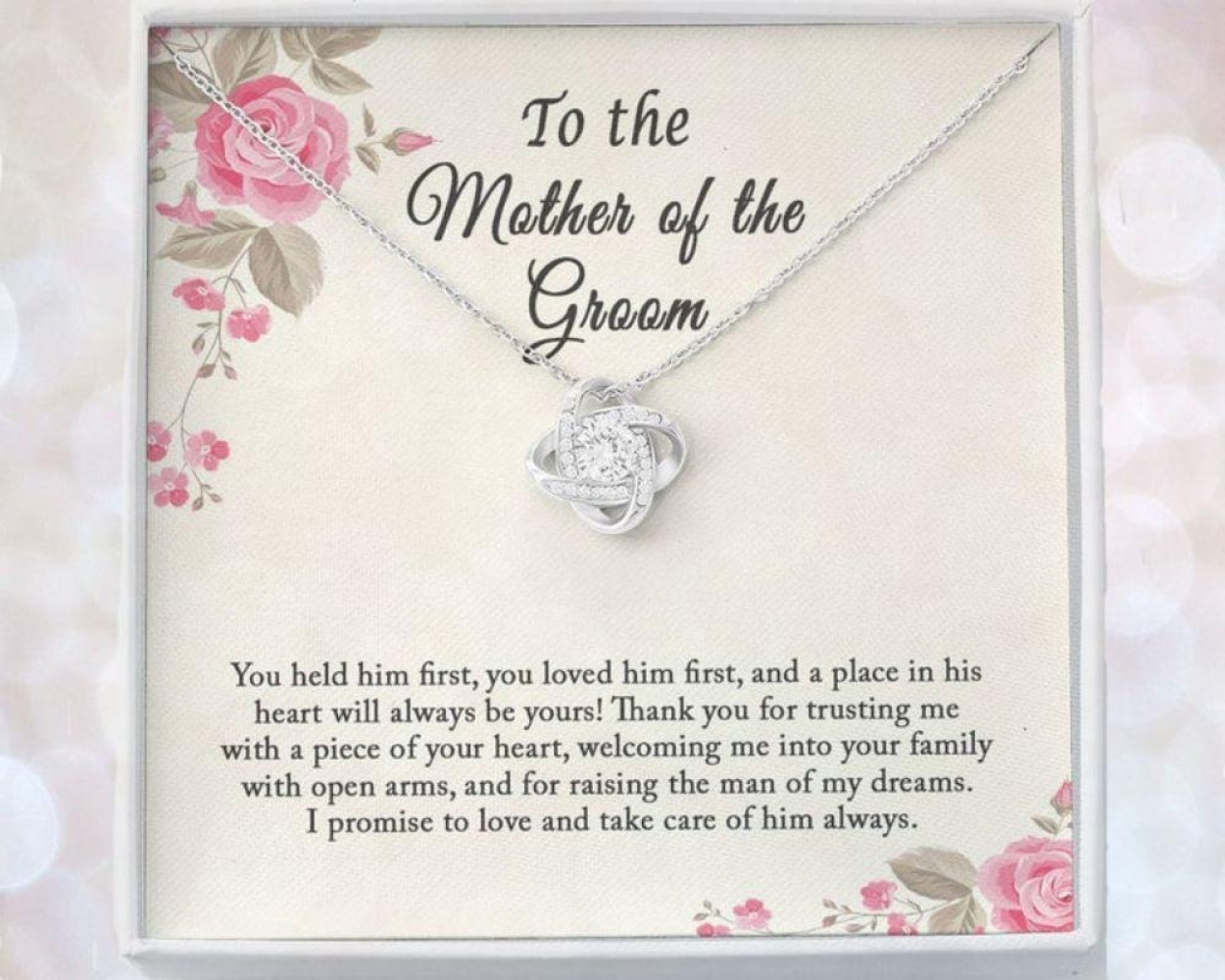 Mother-in-law Necklace, To My Mother In Law On My Wedding Day Necklace, Mother Of The Groom Gift From Bride
