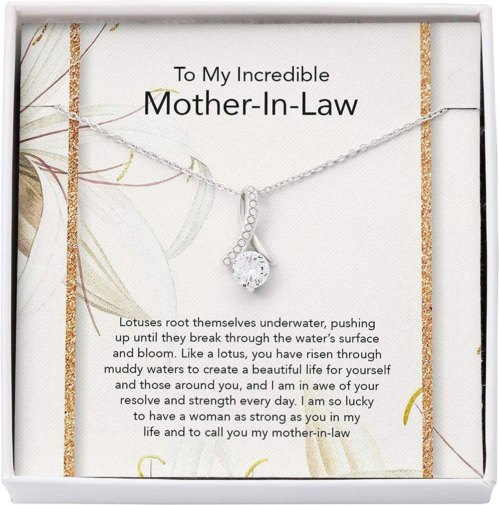 Mom Necklace, Mother-in-law Necklace, Presents For Mom Gifts, Lotus Incredible