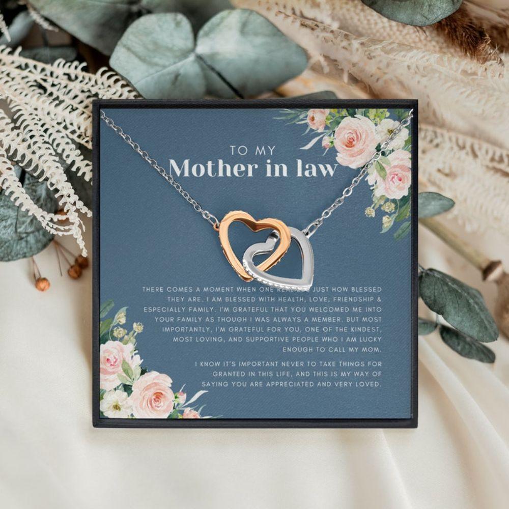 Mother-in-law Necklace, Mother In Law Gift: Mother Of Groom Gift, Mothers Day Necklace Gifts, Wedding Gift, Sentimental Hearts Necklace