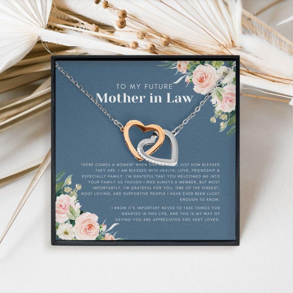 Mother-in-law Necklace, Future Mother In Law Gift: Boyfriends Mom Mothers Day Necklace Gifts, Wedding Gift, Hearts Necklace