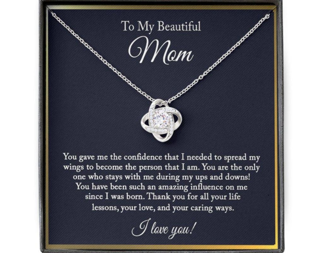Mom Necklace, To My Beautiful Mom Necklace, Mom Birthday Gift From Daughter Son
