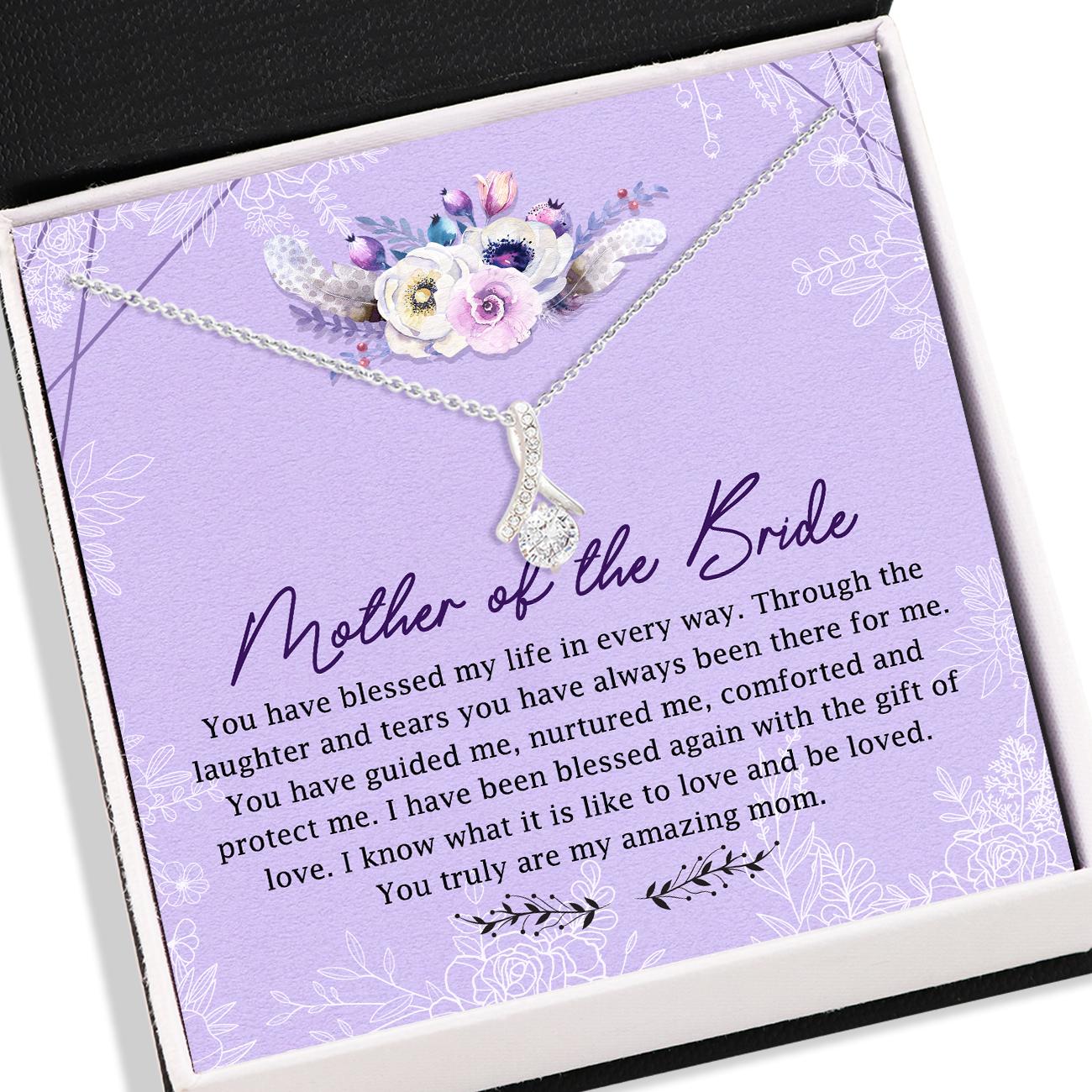 Mom Necklace, Mother Of The Bride Necklace Card - Alluring Beauty Necklace - Mother Of The Bride Gifts