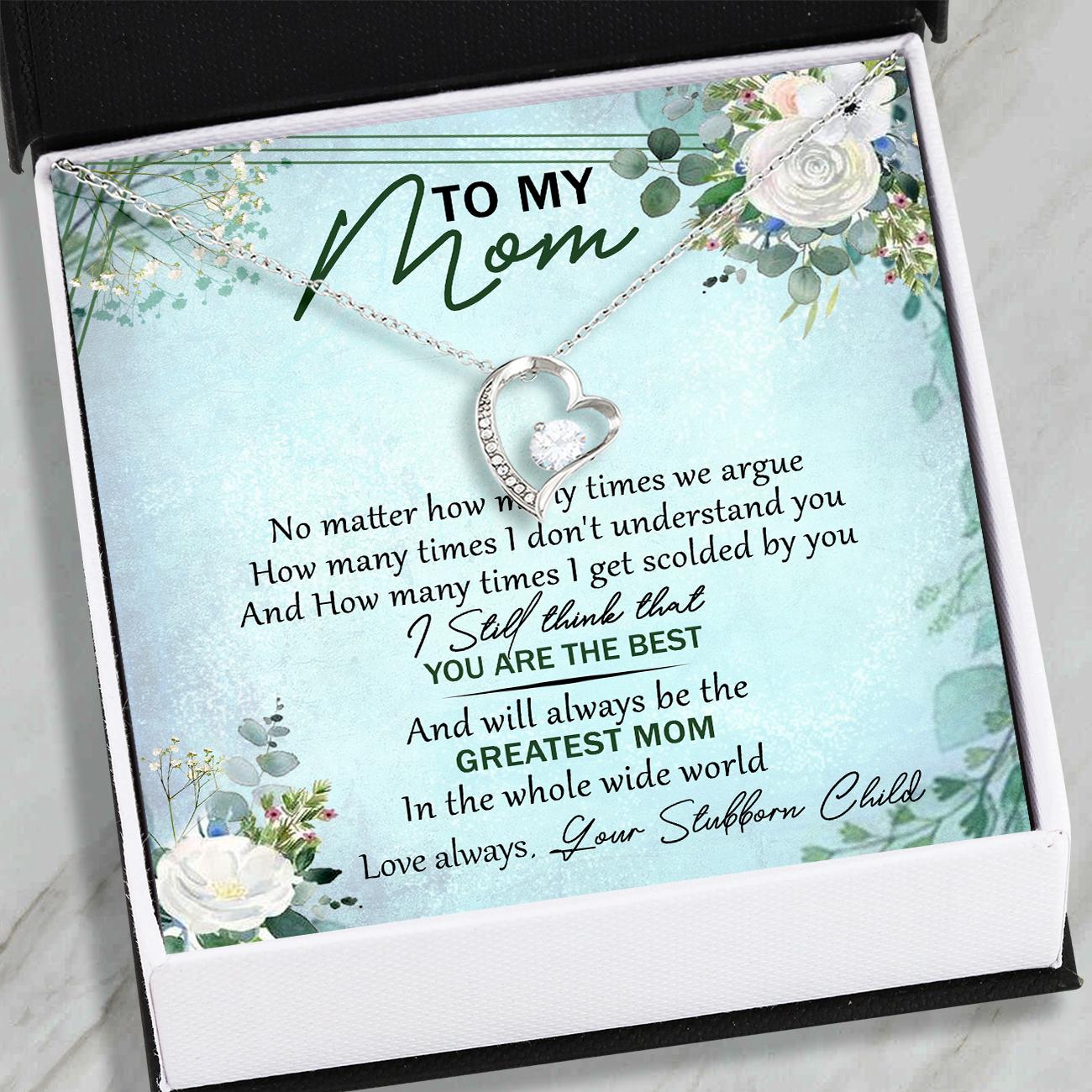Mom Necklace, Mom Gifts - To My Mom, Greatest Mom - Forever Love Necklace - Jewelry For Mom, Her