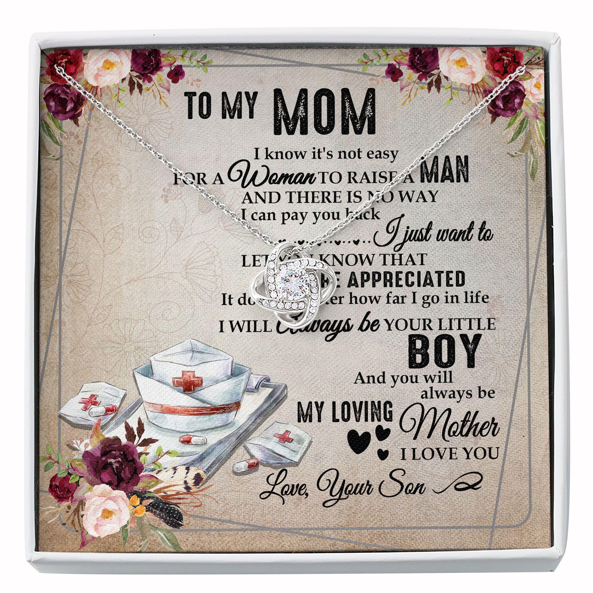 Mom Necklace, Mom Nurse Mothers Day Necklace Gift - Always Be Your Litte Boy Gift For Mom From Son
