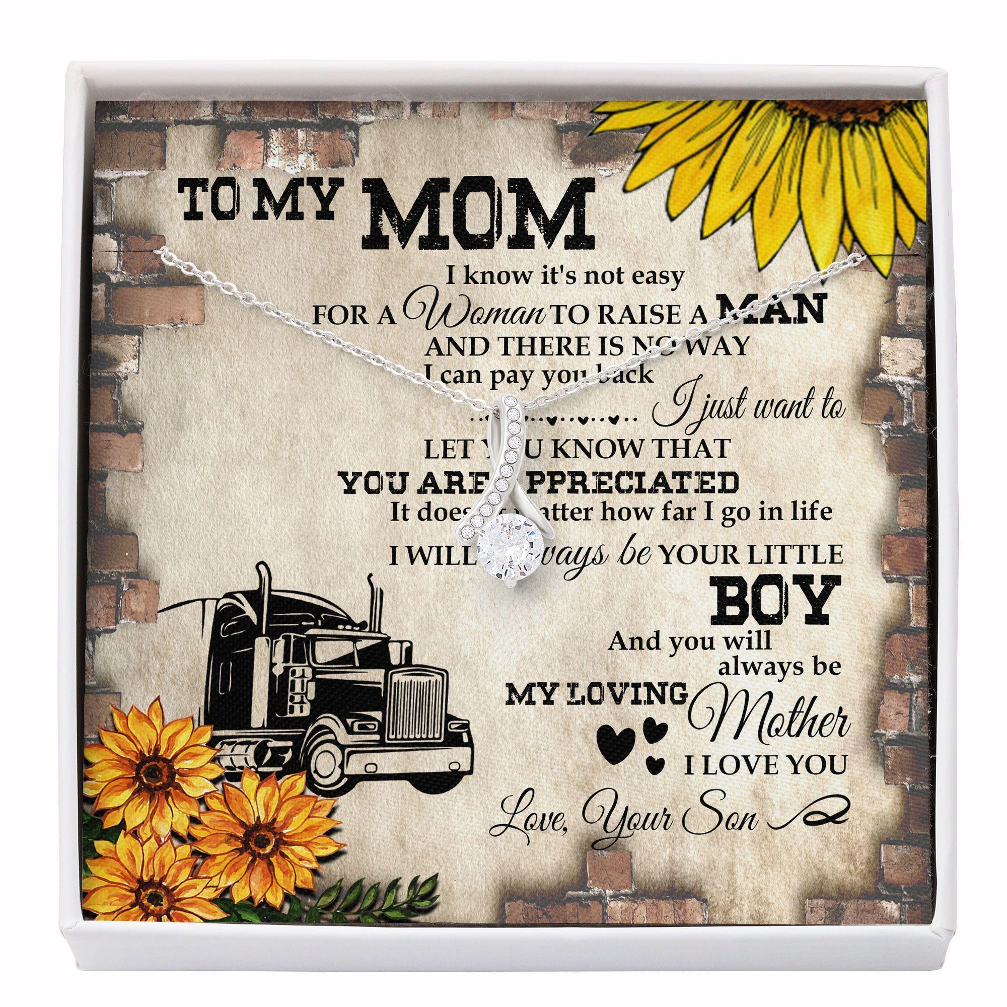 Mom Necklace, Trucker?s Mother Gift To My Loving Mom Mothers Day Alluring Beauty Necklace