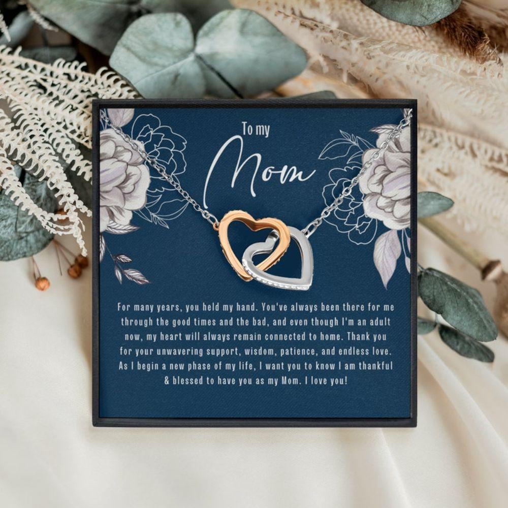 Mom Necklace, Mother Of The Bride Gift From Daughter: Two Hearts Mother Of The Bride Necklace, Mother Daughter Gift.