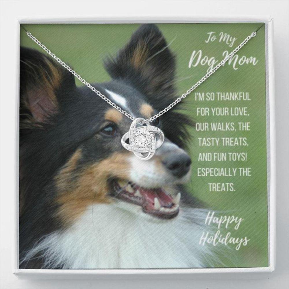 Dog Mom Necklace, Gift Necklace With Message Card - Sheltie Dog Mom Stronger Together