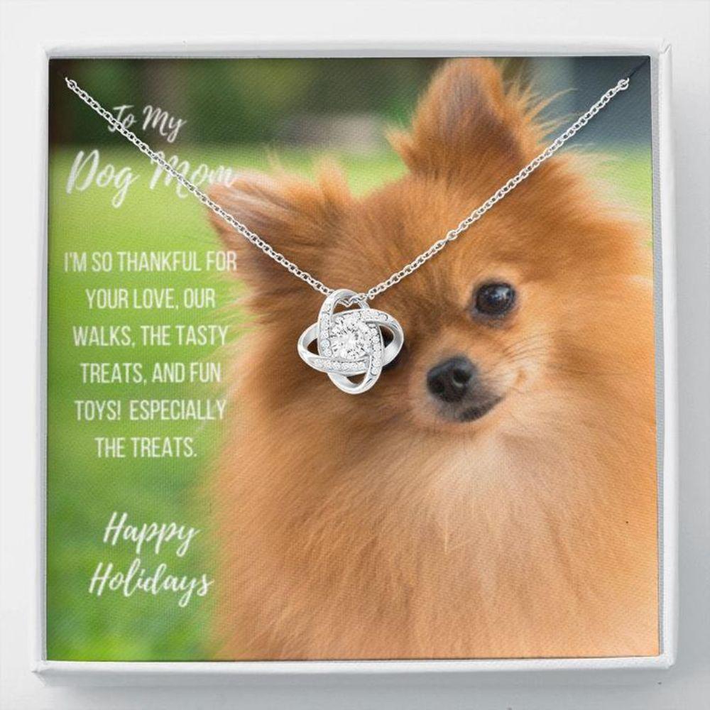 Dog Mom Necklace, Gift Necklace With Message Card - Pomeranian Dog Mom Stronger Together