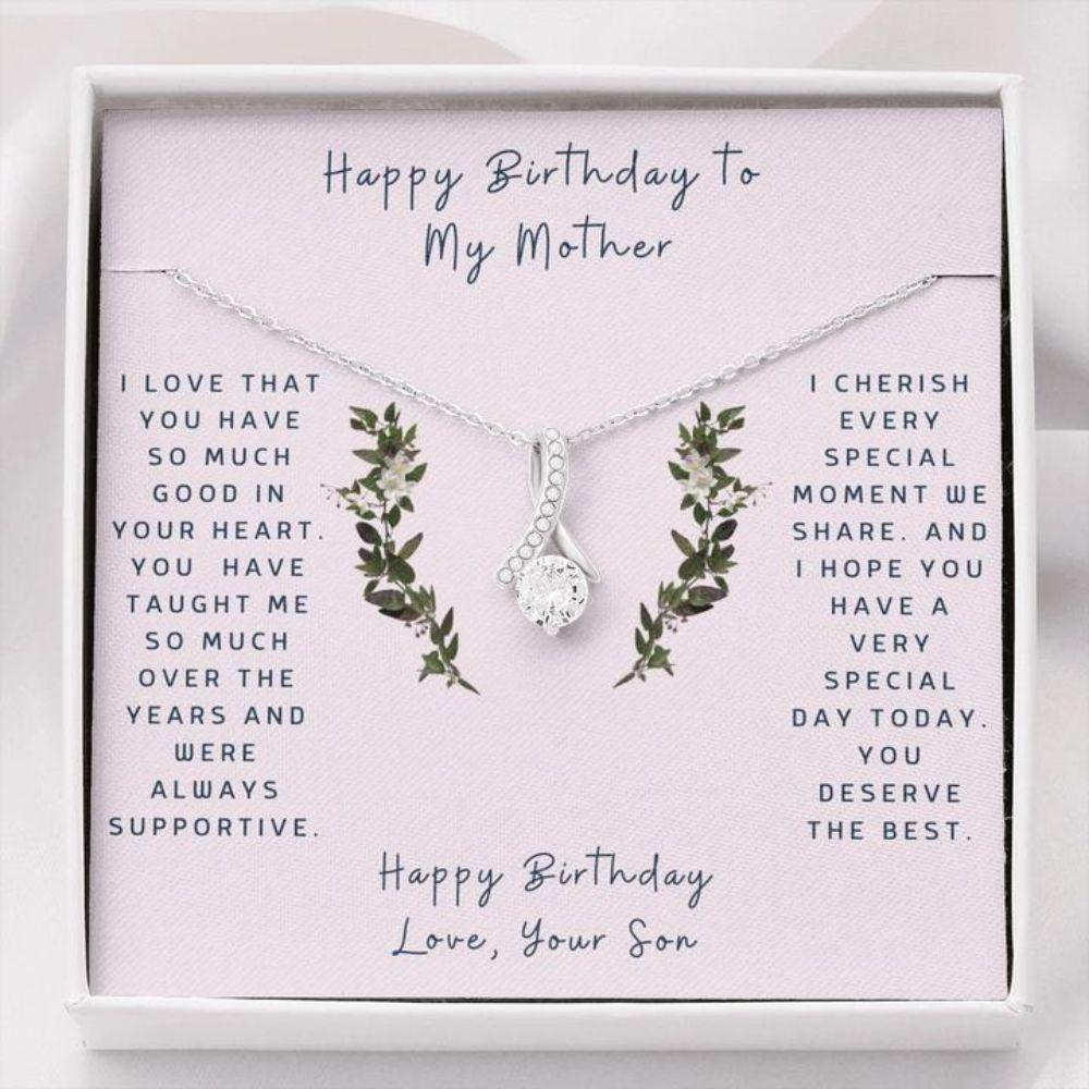 Mom Necklace, Gift To Mom - Necklace For Mom - Gift Necklace Message Card - Birthday To My Mom - Mother From Son