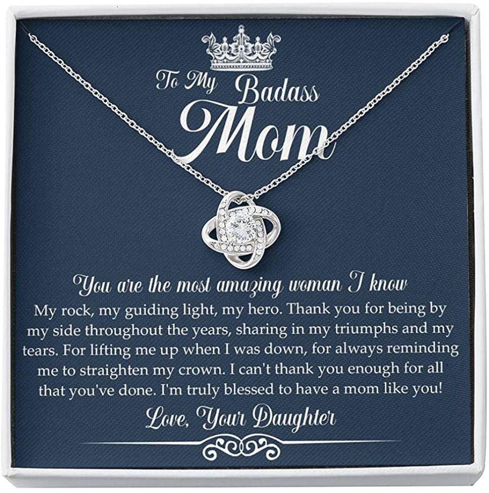 Mom Necklace, To My Badass Mom Necklace - Mother's Day Gift From Daughter