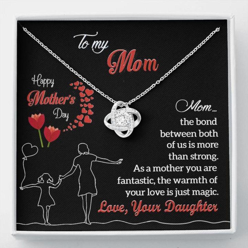 Mom Necklace, Mother's Day Gift - To Mom From Daughter - The Bond - Gift Necklace Message Card
