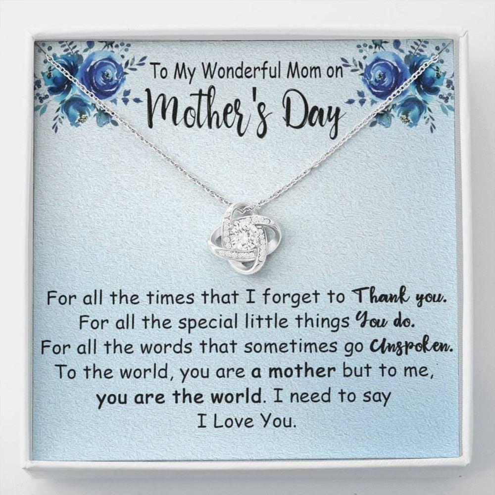 Mom Necklace, Mothers Day Gift From Daughter, Mothers Day Gift Ideas, Mothers Day Love Knot Necklace, Mom Necklace On Mother's Day
