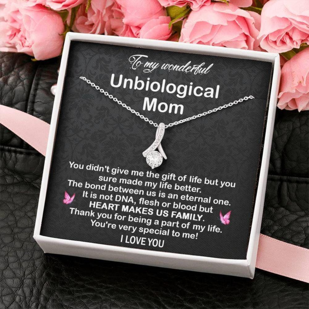 Mom Necklace, To My Unbiological Mom Gift, Mother's Day Gift Necklace, Mother Daughter Gift, Gift For Bonus Mom, Stepmom