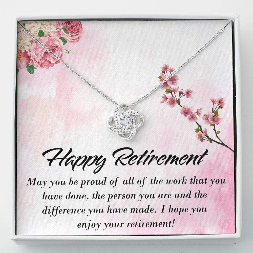 Mom Necklace, Friend Necklace, Retirement Necklace - Retirement Gift For Women - Love Knots