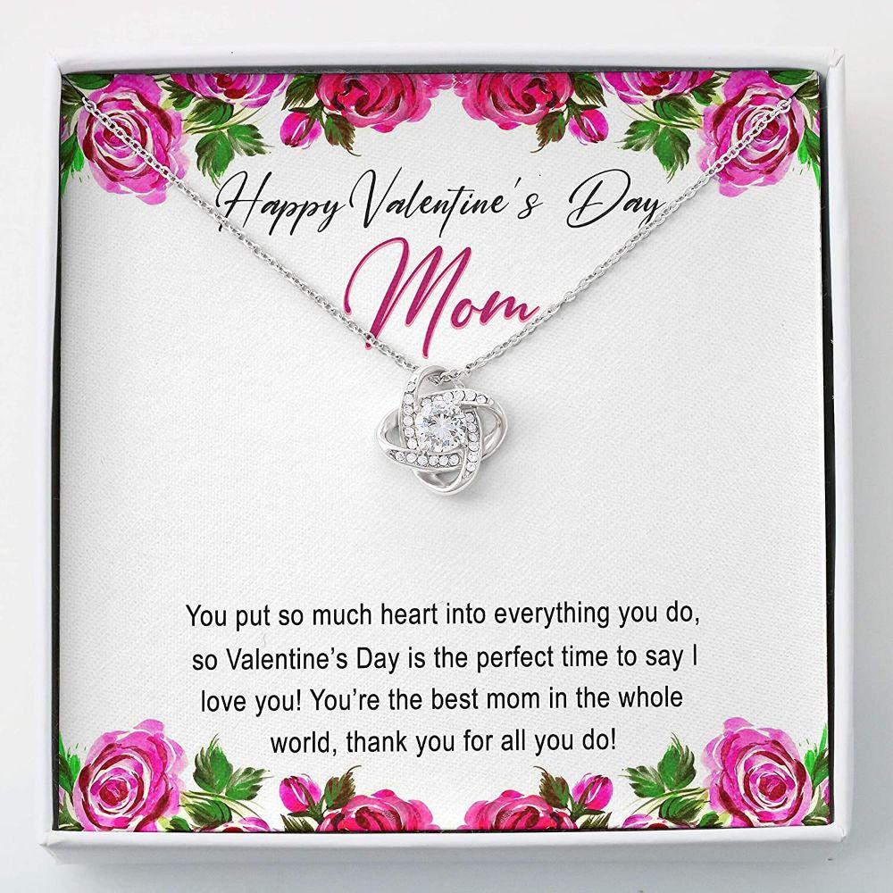 Mom Necklace, Valentine's Day Gift For Mom Necklace - Love Knots - Necklace With Gift Box
