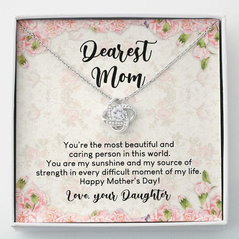 Mom Necklace, Dearest Mom - For Mom - Necklace With Gift Box