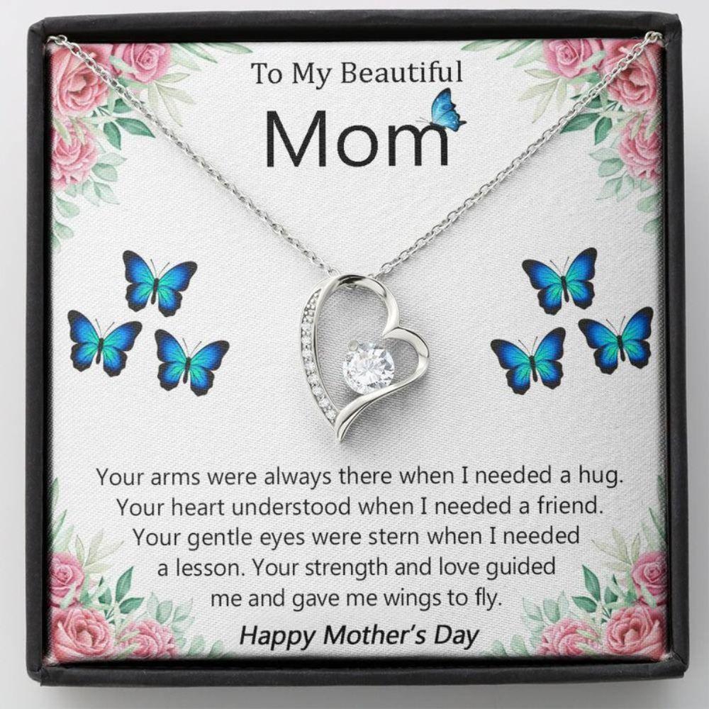 Mom Necklace, To My Beatiful Mom Necklace Mother's Day Butterfly Gift, Gift For Mom