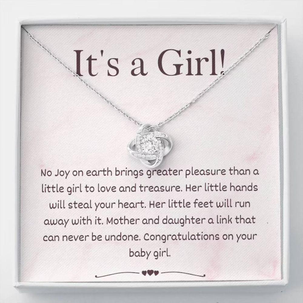 Mommy Necklace, It's A Baby Girl New Mom Necklace Gift, Gift For New Baby Girl, New Mommy Gift