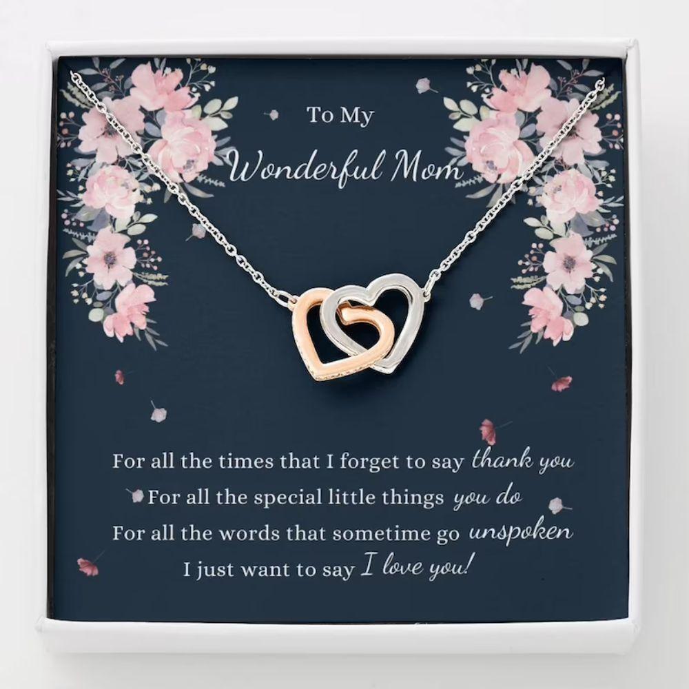 Mom Necklace, To My Wonderful Mom Neckalce Gift, Necklace For Mom, Birthday Gift To Mother