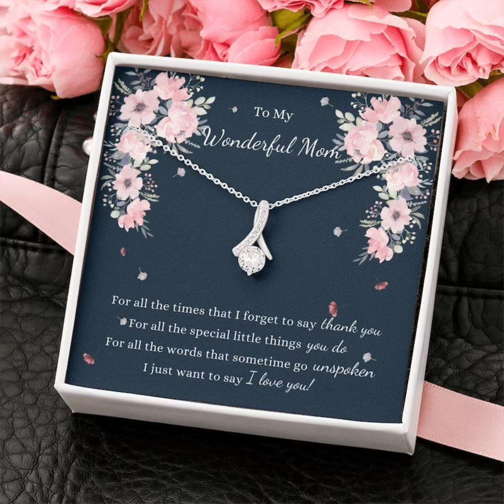 Mom Necklace, To My Wonderful Mom Neckalce Gift, Necklace For Mom, Birthday Gift To Mother