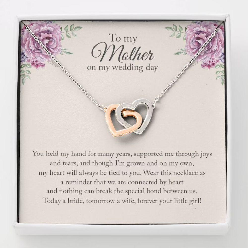 Mom Necklace, Mother Of The Bride Necklace Gift, Wedding Day Gift For Mother From Daughter