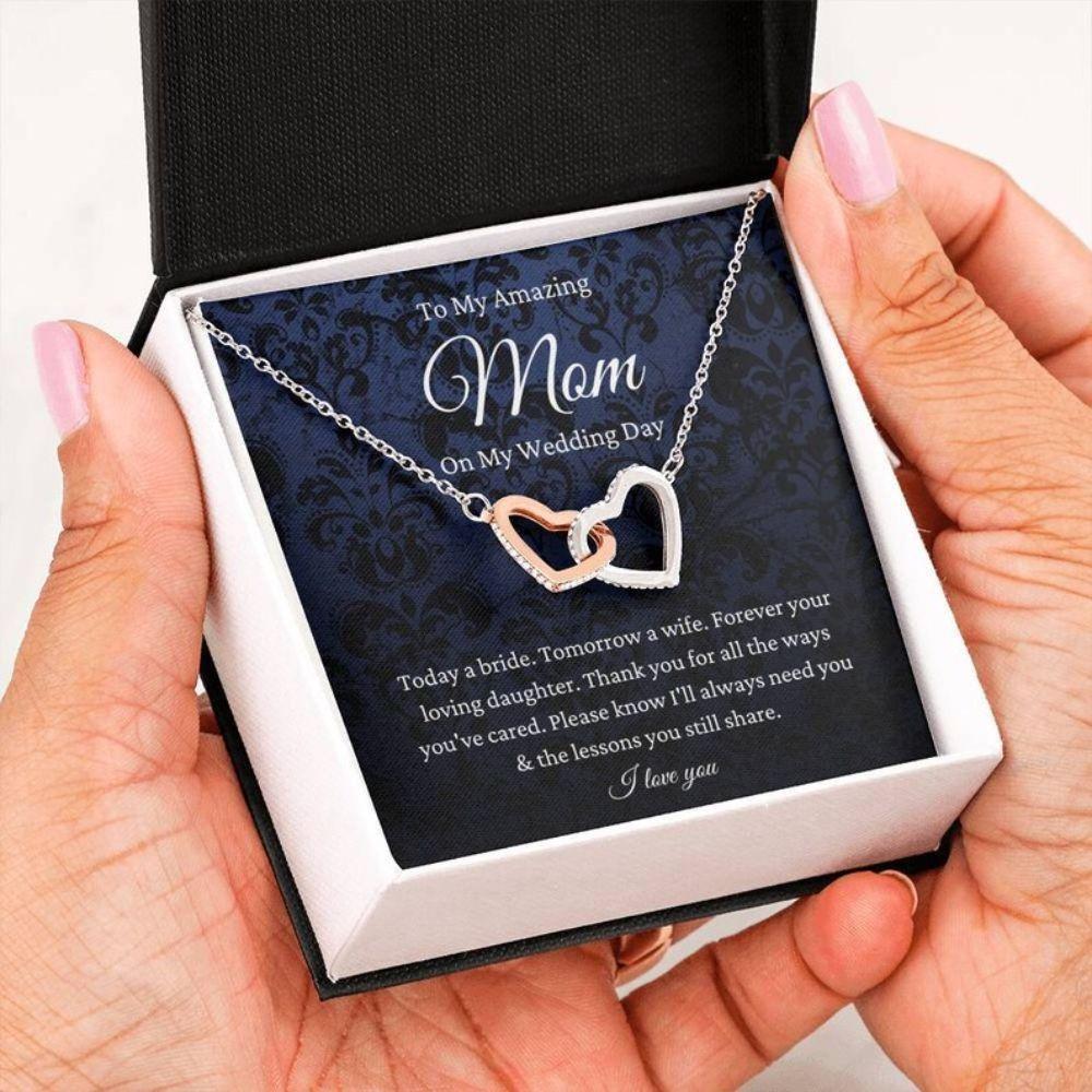 Mom Necklace, Mother Of The Bride Necklace Gift From Bride, Gift For Mom From Daughter Wedding Day