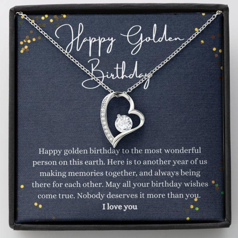 Mom Necklace, Happy Golden Birthday Necklace Gift, Golden Birthday, Special Gift For Golden