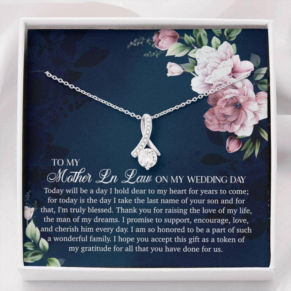 Mom Necklace, Mother Of The Groom Necklace Gift From Bride, Wedding Gift For Mother In Law