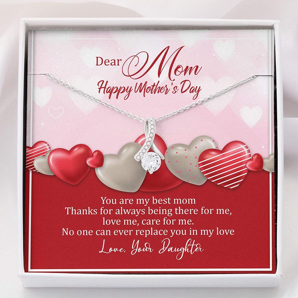 Mom Necklace, Mothers Day Necklace - Thank You For Best Mom Gift Necklace From Daughter