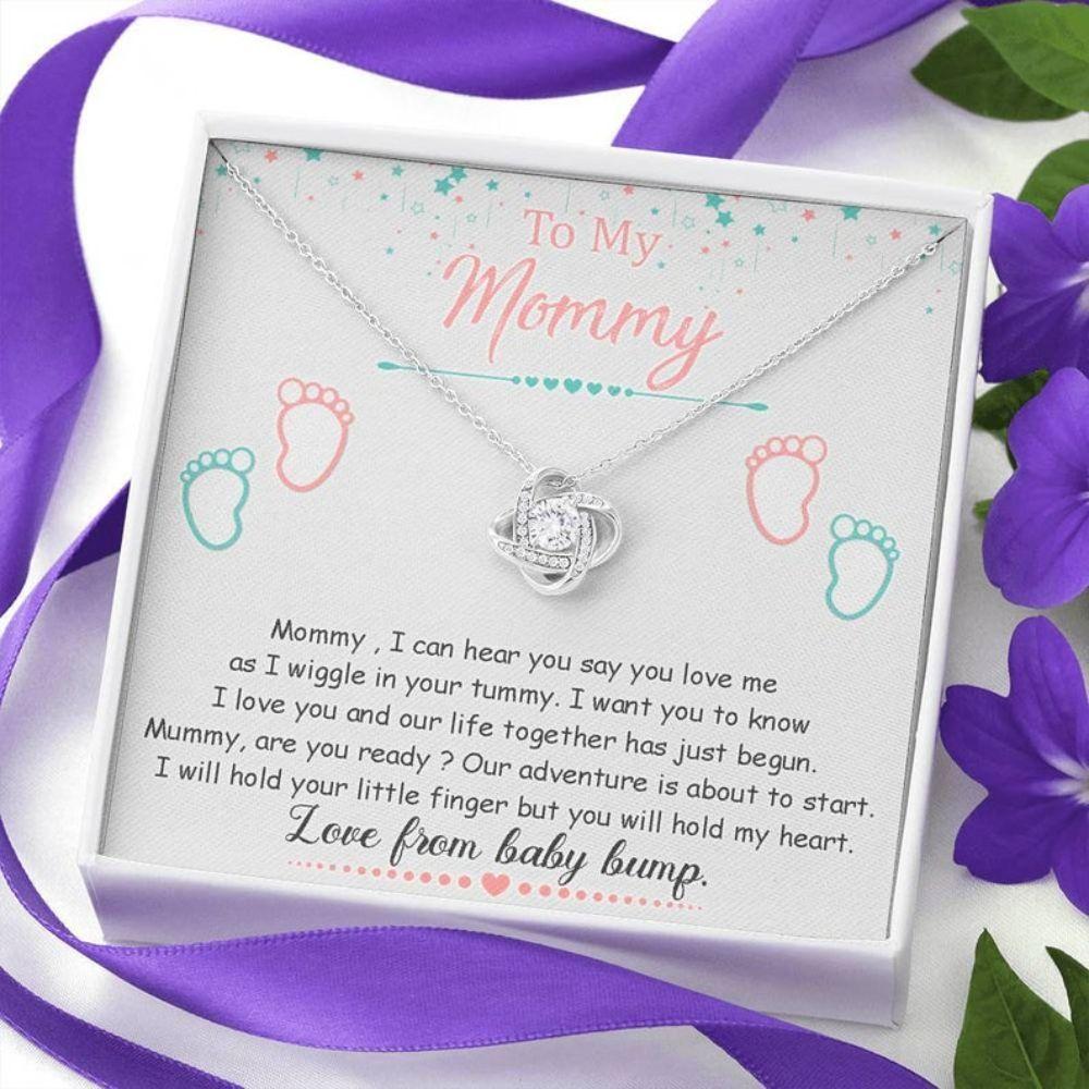 Mom Necklace, To My Mommy, From Baby Bump Necklace Pregnancy Gift For
