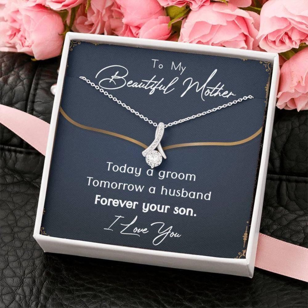 Mom Necklace, Mother Of The Groom Necklace, Gift From Son To Mother On Wedding Day