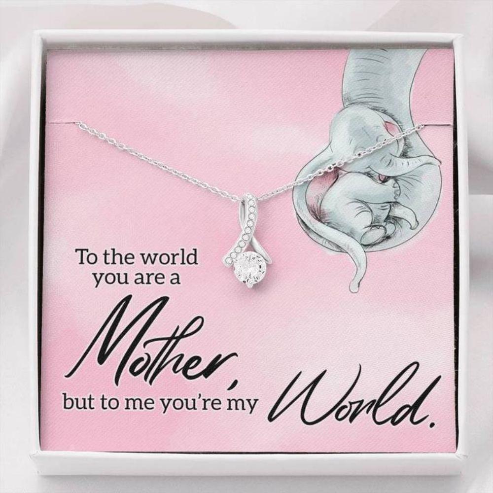 Mom Necklace, To My Mom �My World� Alluring Beauty Necklace Gift From Daughter