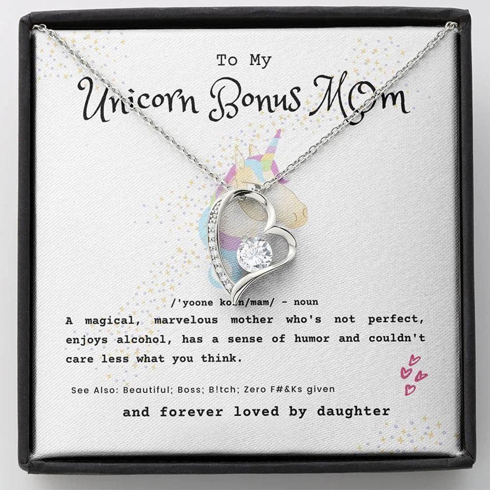 Mom Necklace, Stepmom Necklace, Unicorn Bonus Mom Necklace Gift Necklace Present For Stepmom