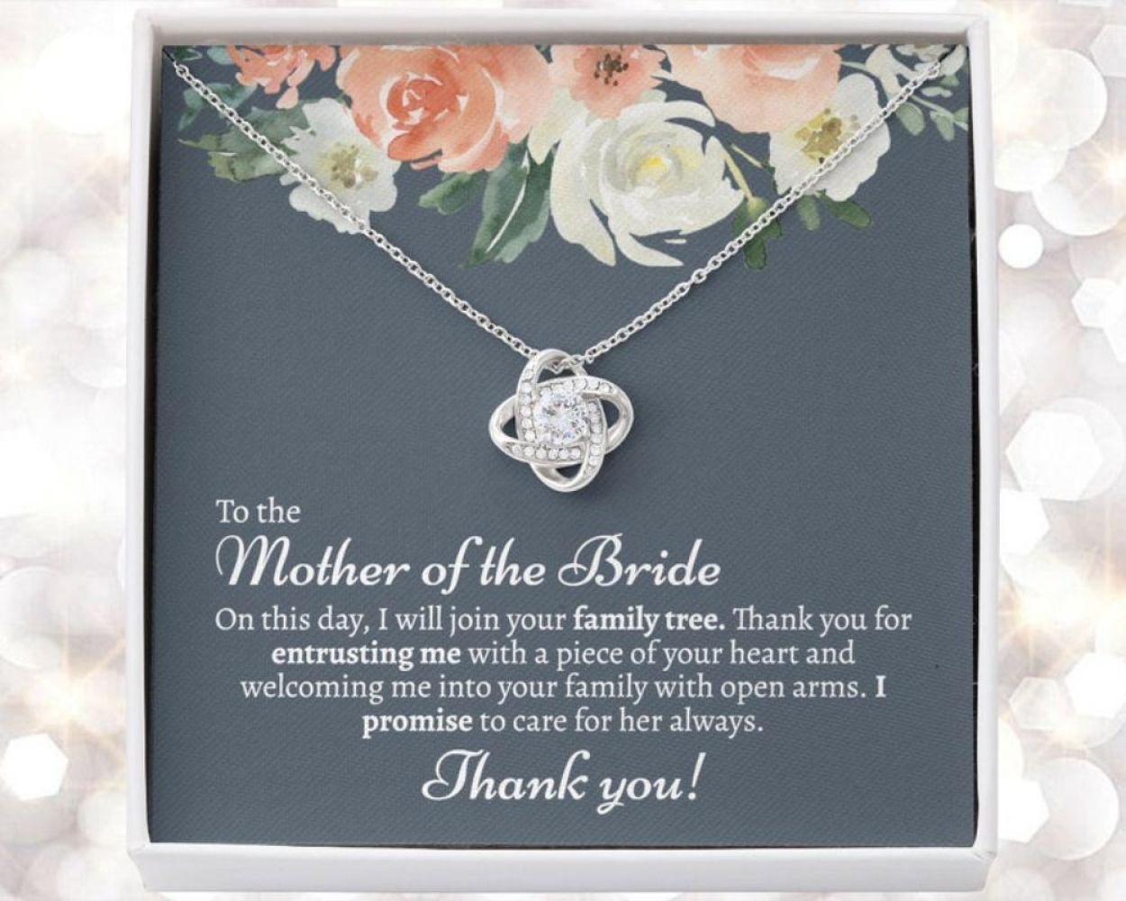 Mom Necklace, Sentimental Mother Of The Bride Gift From Groom, Mother In Law Wedding Gift From Groom, Wedding Gift For Mother In Law