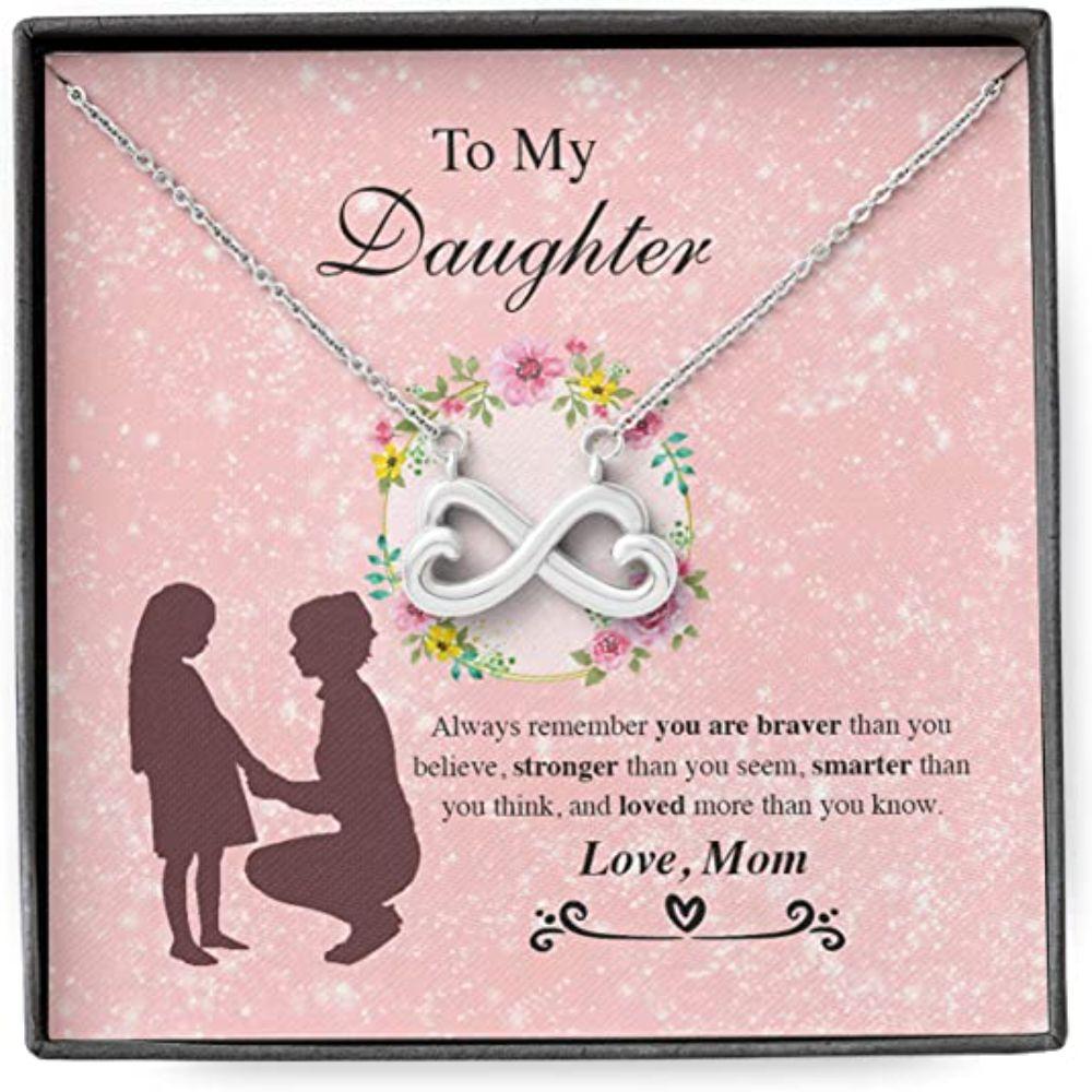 Daughter Necklace, Mom Necklace, Mother Daughter Necklace, To Daughter, Always Brave Strong Smart Love