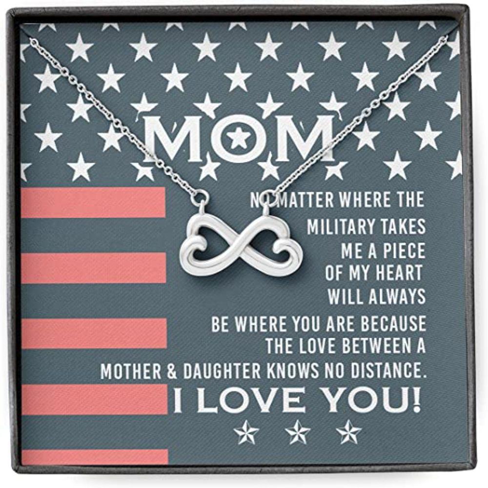 Mom Necklace, Mother Daughter Necklace, Presents For Mom Gifts, Military Always Love