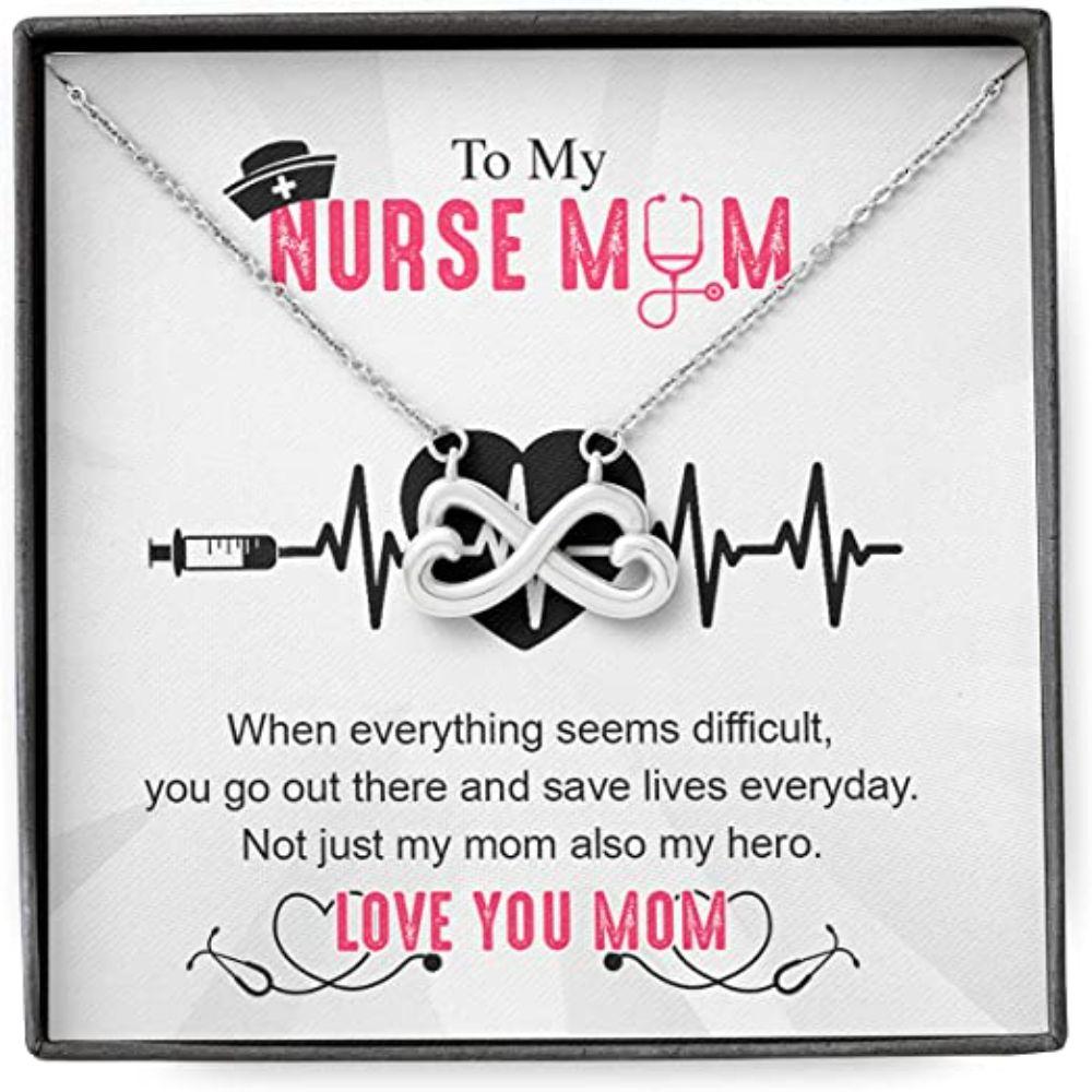 Mom Necklace, Mother Daughter Son Necklace, Presents For Nurse Mom Gifts, Hero Save Lives